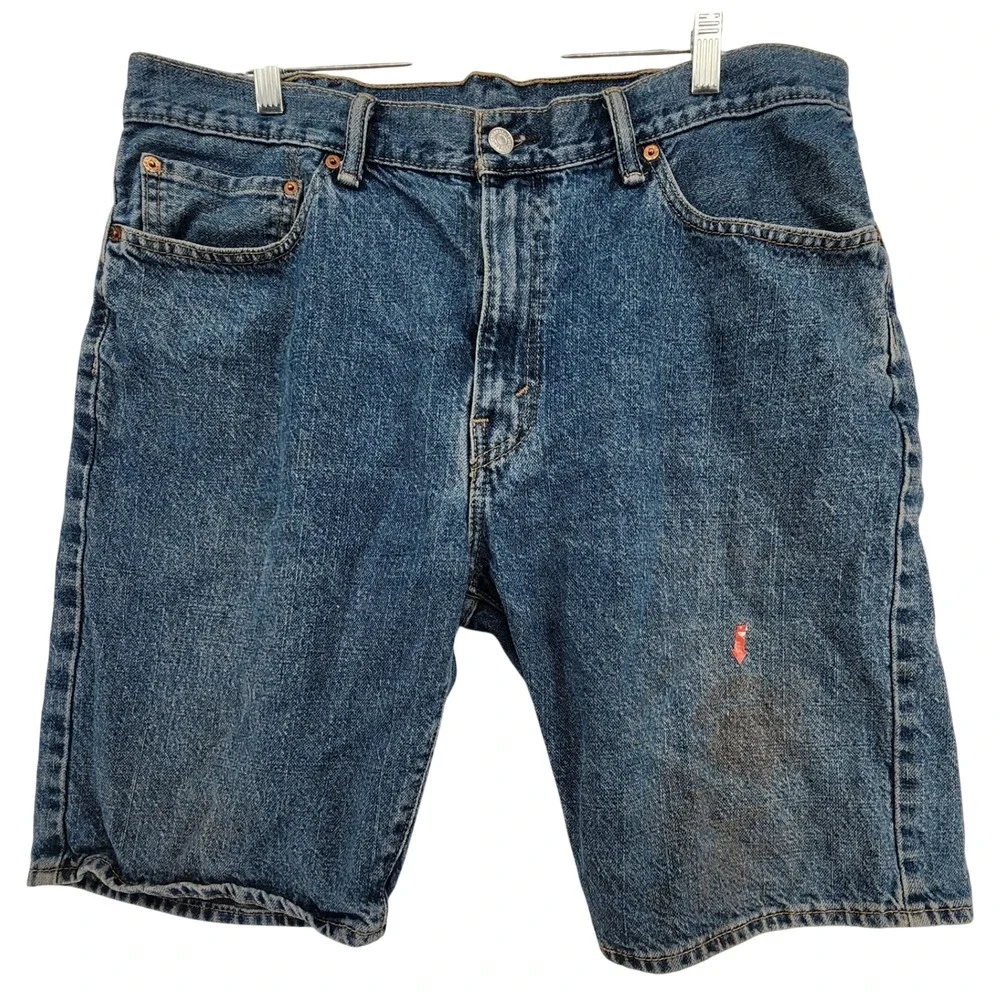 Levis 38 Blue 505 Regular Fit Denim Shorts Vintage 90s Y2K Streetwear Skater